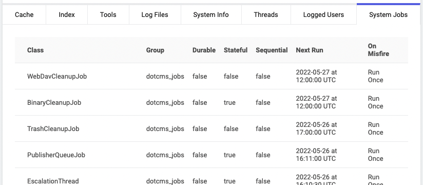 System Jobs tab.