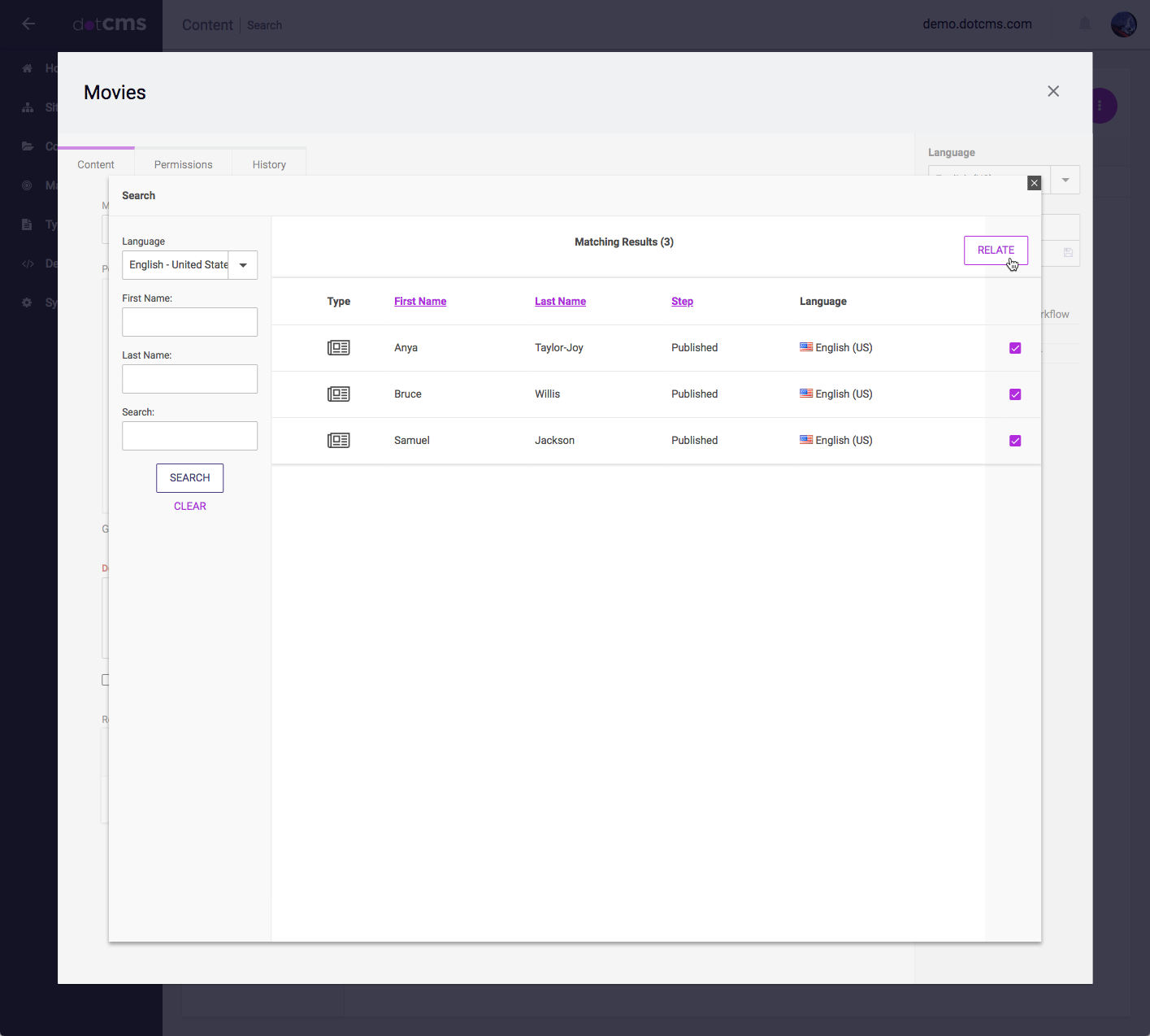 Search and Relate Multiple Contentlets