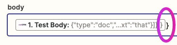 Adding back the last bracket to complete the JSON string.